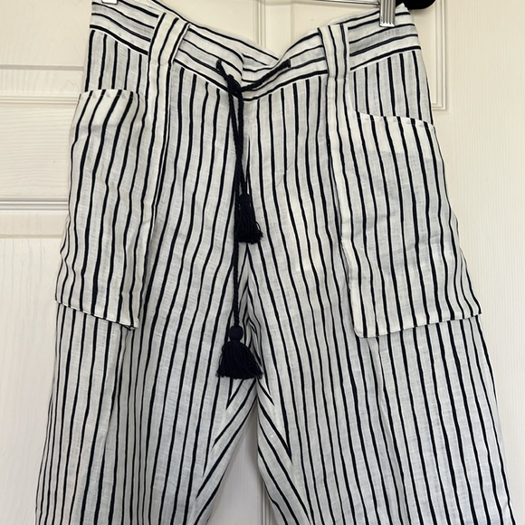 NWT striped linen Tory Buch pants, size L - Picture 2 of 5